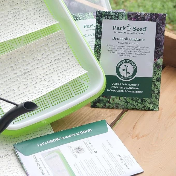 Park Seed Easy DIY Planting Sow Effortless Collection Seed Mats, Organic Radish Sangria Microgreen, (Set of 2)