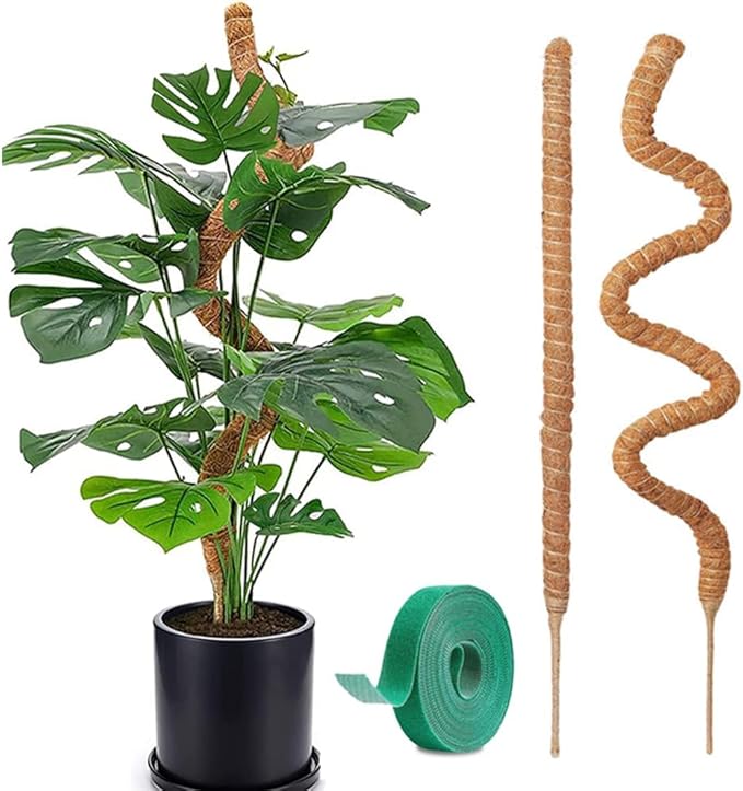 2 Pack 48" Bendable Moss Pole for Monstera Plant Support, Coco Coir Stakes for Climbing Plants, Indoor Trellis for Pothos, Philodendron & Houseplants – Adjustable Plant Support Kit