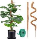 2 Pack 48" Bendable Moss Pole for Monstera Plant Support, Coco Coir Stakes for Climbing Plants, Indoor Trellis for Pothos, Philodendron & Houseplants – Adjustable Plant Support Kit