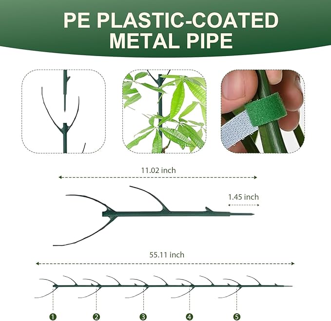 Upgrade Stackable Monstera Plant Support,2026 New Durable Garden Plant Support Stakes for Indoor Outdoor Potted Plants,Garden Accessories Plant Sticks for Vine Training Stem Stabilization (10, Green)