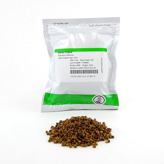 Rainbow Swiss Chard Seeds: 4 Oz - Vegetable Garden & Microgreens Seeds - Non-GMO Seed for Indoor & Outdoor Gardening