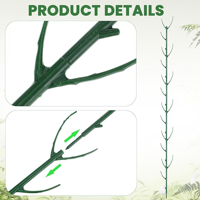 5 Pcs Stackable Plant Support Stakes, Stem Holder Structures Frame & Plant Cage Support Indoor & Outdoor Houseplant Stem Support Rings Strong Trellis Alternative for Climbing & Potted Plants
