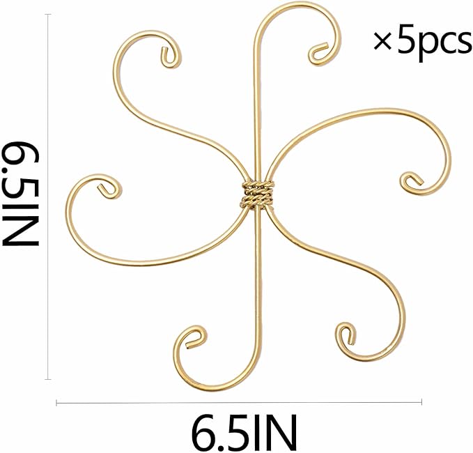 5PCS Monstera Plant Stem Support Hook - 6.5 * 6.5IN Durable Metal Stem Stabilizer for Monstera Plants and Fishbone Cactus - Gentle Protection Leaf Holder - Easy Installation - 5 Piece Set