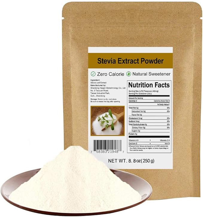 CCnature Pure Stevia Extract Powder Without Erythritol 8.8oz(250g) - Highly Concentrated Stevia Powder Sweetener | Zero Calorie | No Artificial | Natural Sugar Alternative