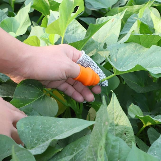Upgrade Garden Silicone Thumb Knife, Harvesting Plant Tool, Gardening Gifts, Finger Picking for Trim Vegetable Gardening and Kitchen Help (S)