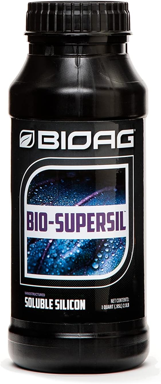 BioAg Bio-SuperSil Soluble Silicon Fertilizer (1 Quart) for Plant Growth Soil Health nanostructured Silica hydroponic Gardening Fertilizer Organic
