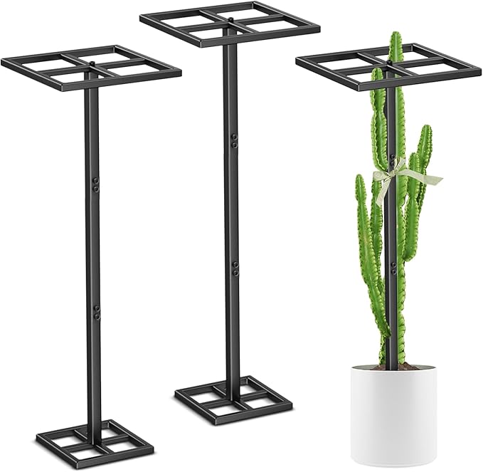 2 Pcs Metal Dragon Fruit Trellis, Durable Adjustable Dragon Fruit Stand Gardening Support for Vertical Climing Plants Trees Cactus Garden Outdoor Indoor Potted Support 8''×12''×45''