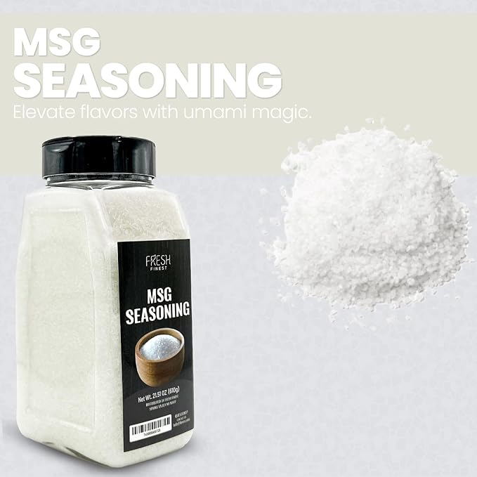 Fresh Finest MSG Seasoning – 21.51oz MSG Powder – Monosodium Glutamate Powder – Pure Flavor Enhancer Powder – Ideal for Cooking, Food, Desserts – Rich Umami Taste – No Additives or Fillers