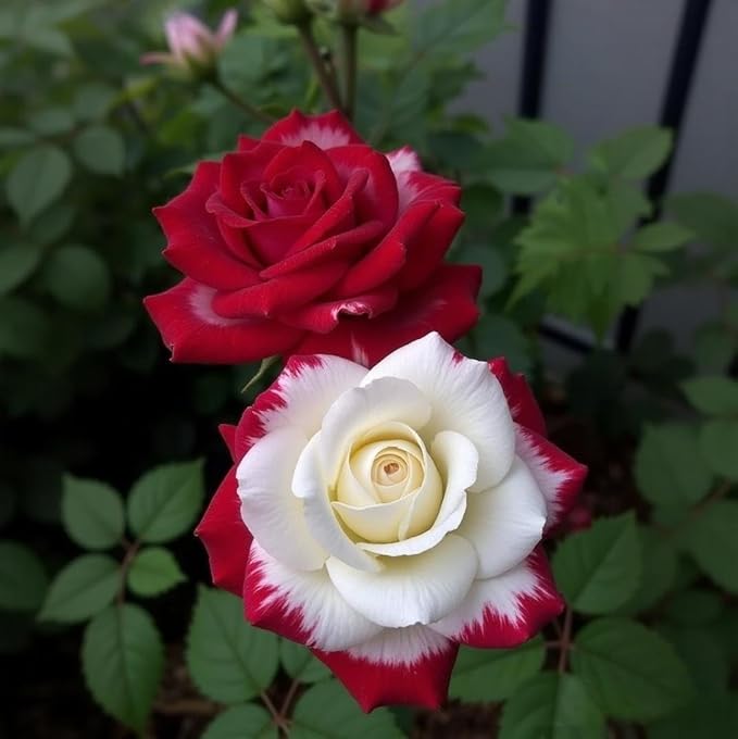 100pcs Rare Twin Red White Rose Seeds for Planting – Heirloom Perennial Climbing Roses, Fragrant Garden Flowers, Non-GMO, Ideal for Outdoor Gardens and Trellises