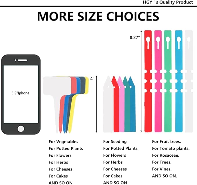 100Pcs White Plant Tags Wrap Around Tree Tags Markers, Removable,Adjustable Garden Labels 8.27"x0.8"