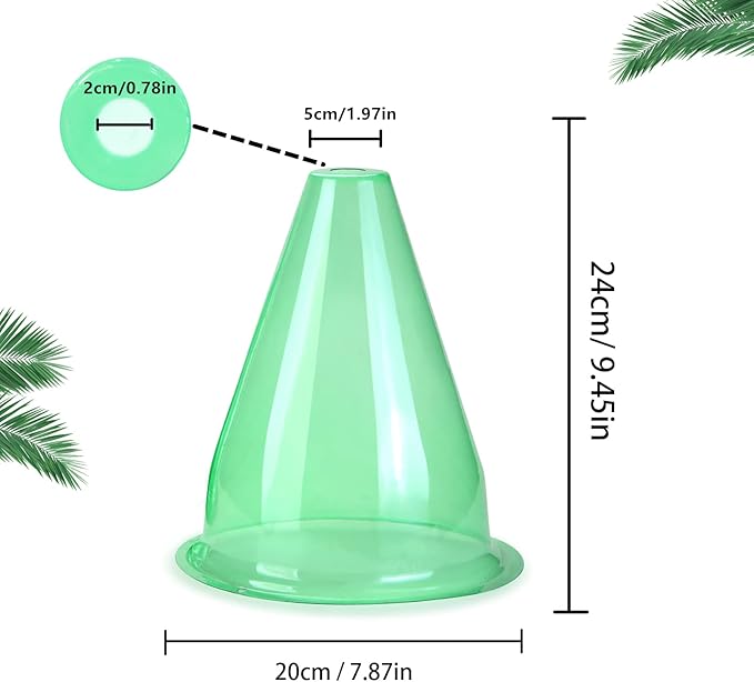 【24 Pieces】 Garden Cloches for Plants, Multifunctional Plant Cover Plant Protectors Transparent Bell Jar Cloches Protection Plants from Birds, Slugs, Frost, Freeze Weather, 7.8" D x 9.4" H, Green
