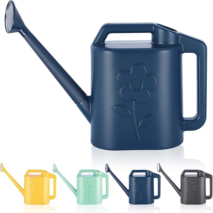 2 Gallon Watering Can for Indoor Plants, Garden Watering Cans for Outdoor Plant House Flower, Modern Plant Watering Can Large Long Spout with Sprinkler Head