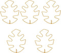 Honbay 5PCS Iron Monstera Stem Support Frame 6-Leaf Gold Alloy Plant Support Bracket for Indoor Outdoor Plants, Flower Stem Support for Garden Home