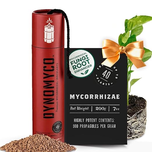 DYNOMYCO Granular Mycorrhizal Fungi Inoculant, 200g / 7oz – Boosts Root Growth, Yields & Nutrient Uptake – 900 Propagules/g, Concentrated Granules, & OMRI Listed – Biofertilizer for Plant Growth