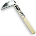 HONEN Japanese Stainless Weeding Sickle, Molybdenum Stainless Steel Hand Weeder for Sharp, Rust-Resistant Weed Removal, Wood Handle, Made in Japan