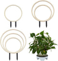 FINGERINSPIRE 3 PCS Circle Indoor Plant Trellises 3 Sizes Floral White Wooden Houseplant Trellis for Indoor Climbing Plants Round Garden Trellis Plant Support for Ivy Flowers Outdoor Potted Plants