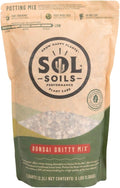 Sol Soils Bonsai Soil Potting Mix - Gritty, Fast Draining, Peat Moss Free - 2 Quarts - Pine Bark, Granite, Pumice, Calcined Clay