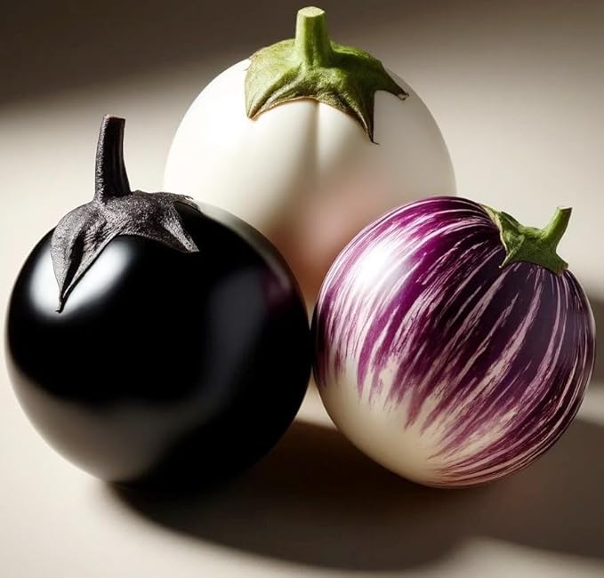 30+ Seeds Eggplant Round Mix - Vegetable Multicolor