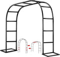 Garden Arch Trellis for Climbing Plants Outdoor Wedding Arches for Ceremony Black Metal Garden Arbor Indoor Garden Arches for Party Decoration 7.9ft Wide X 6.4ft High (Brown)