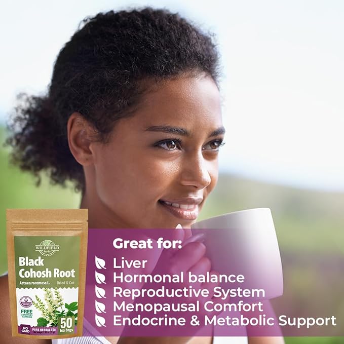 50 bags Black Cohosh Tea Black Cohosh Root Herbal Tea (Actaea racemosa) - 50 Count 2 g Tea Bags Herb Tea Cohosh