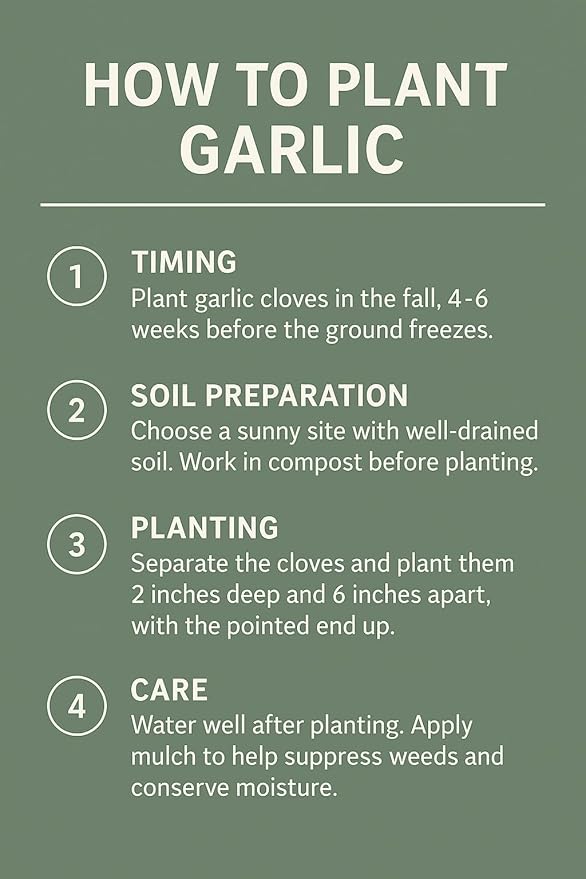Garlic Bulbs for Seed - Fresh California SOFTNECK Garlic for Planting - Grow Your Own Garlic (5 Bulbs)