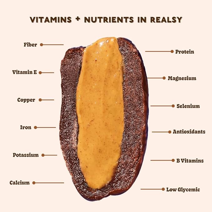 Realsy Peanut Butter Stuffed Medjool Dates, Organic Dates with No Sugar Added, Gluten-Free, Vegan, Good Source of Fiber, Low Glycemic Index, All Natural Healthy Snack, (10 Pack)