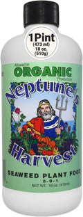 Neptune’s Harvest Seaweed Plant Food (0-0-1) - Multi-Purpose Seaweed Organic Liquid Fertilizer - Indoor & Outdoor Plant Fertilizer for Lawns, Gardens, Vegetables, & Flowers (Pint)