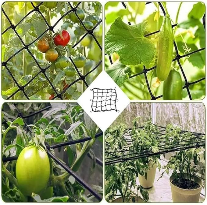 2 Pcs Scrog Net 3x3 FT Trellis Net for Grow Tent Elastic Trellis Netting with Hooks, Loop Tape, Garden Label for Indoor Plant Growing Tents Garden Plant Climbing Plants Support