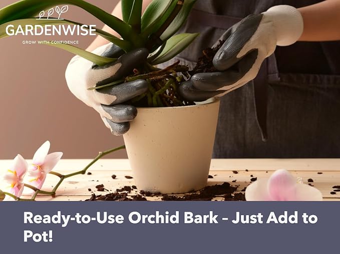 GARDENWISE Premium Orchid Bark for Potting Mix – Ready-to-Use Pine Bark for Indoor Plants, Orchid Repotting & Soil Mix Creation, Ideal Orchid Medium (2 quarts)