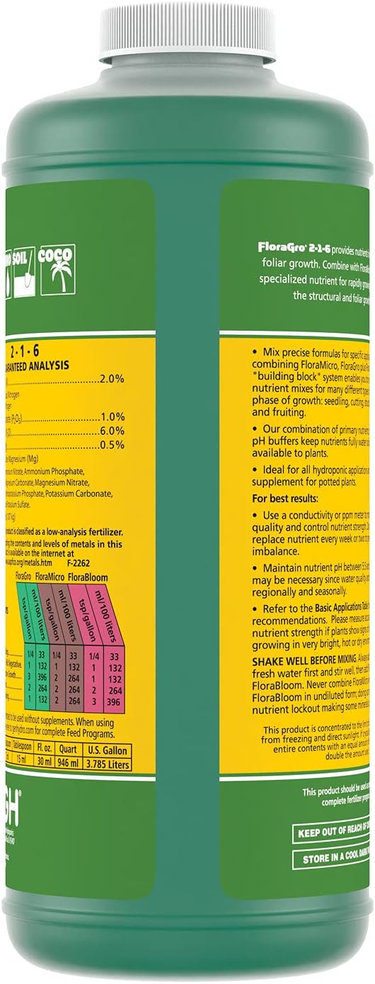 General Hydroponics FloraGro 1 Quart