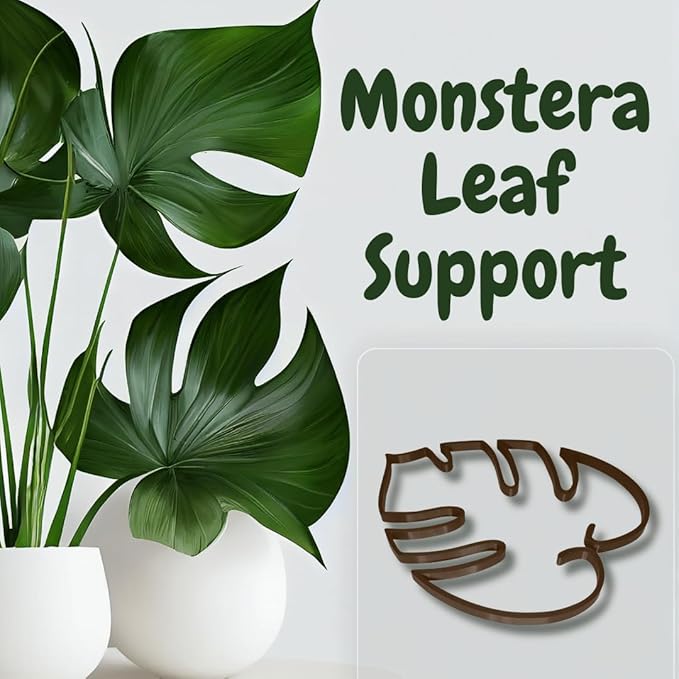 Chatelet Monstera Leaf Plant Support | Unique & Aesthetic Monstera Plant Support | Keeps Plants Tame & Growing Vertical | Made in USA (Tan)