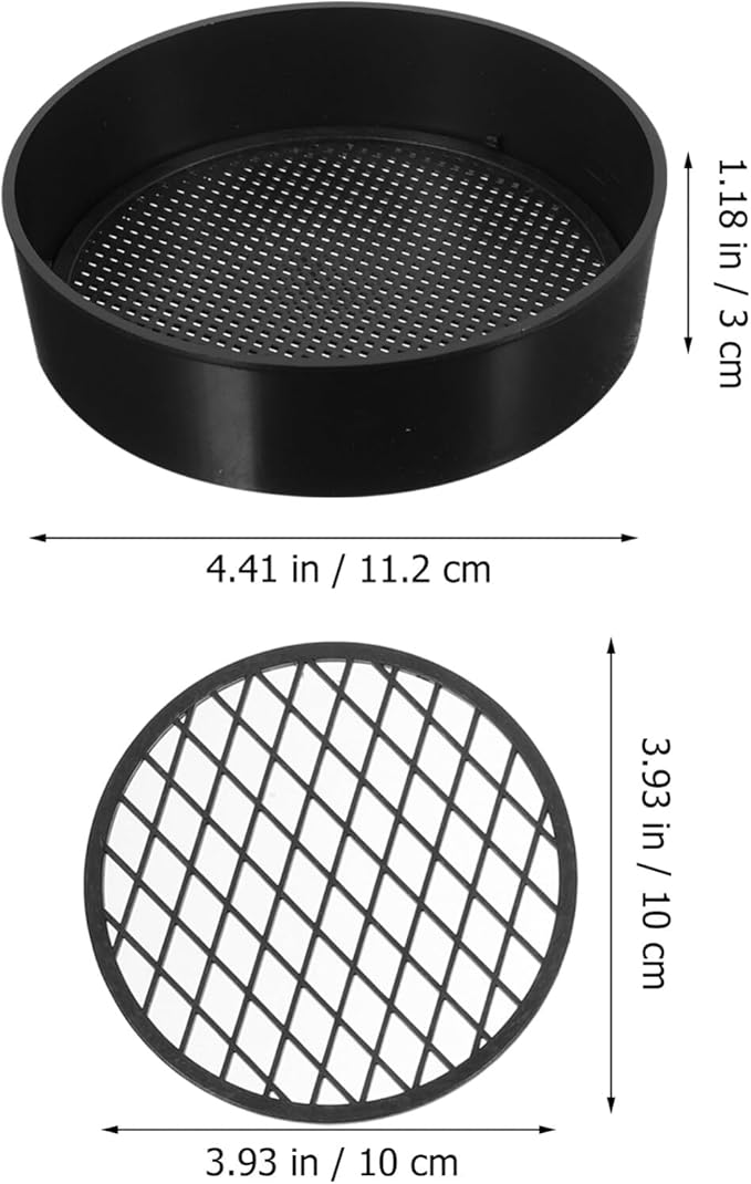 Soil Sieve Set 3-Pack with Replaceable Fine Medium Coarse Mesh Screens 4.4 Inch Plastic Garden Soil Sifters for Compost Sifting and Planting