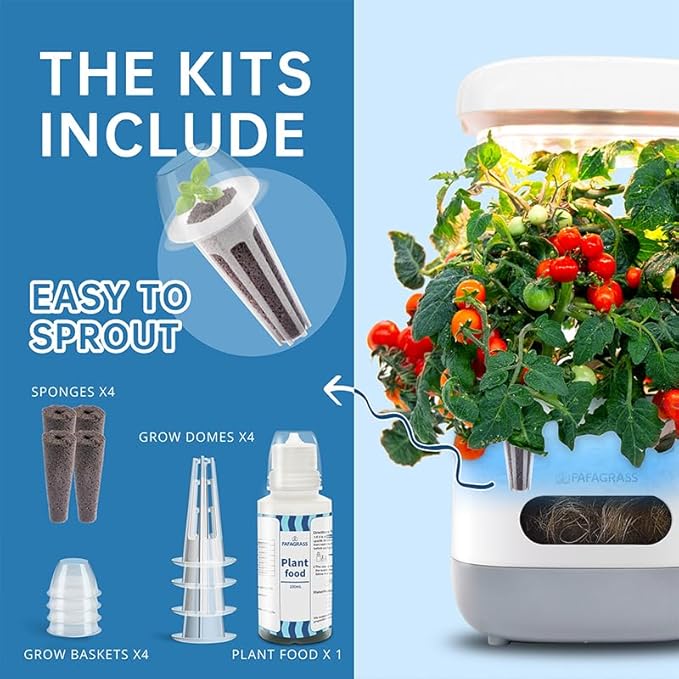 Indoor Hydroponic Garden System, LED Growing Light, Adjustable Height Water Pump, Countertop Herb Garden Kit