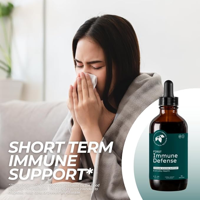 Mountain Meadow Herbs First Immune Defense | All Natural Immune Support in a Fast Acting Liquid Supplement - 4 oz.