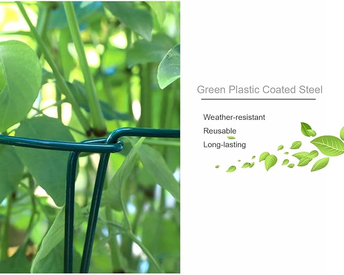 8 Pack Plant Support Stakes, Metal Interlinking Plant Stake for Garden, Plant Cages & Supports for Peony, Tomato, Hydrangea, Indoor Plants (9.8" W x 15.7" H)