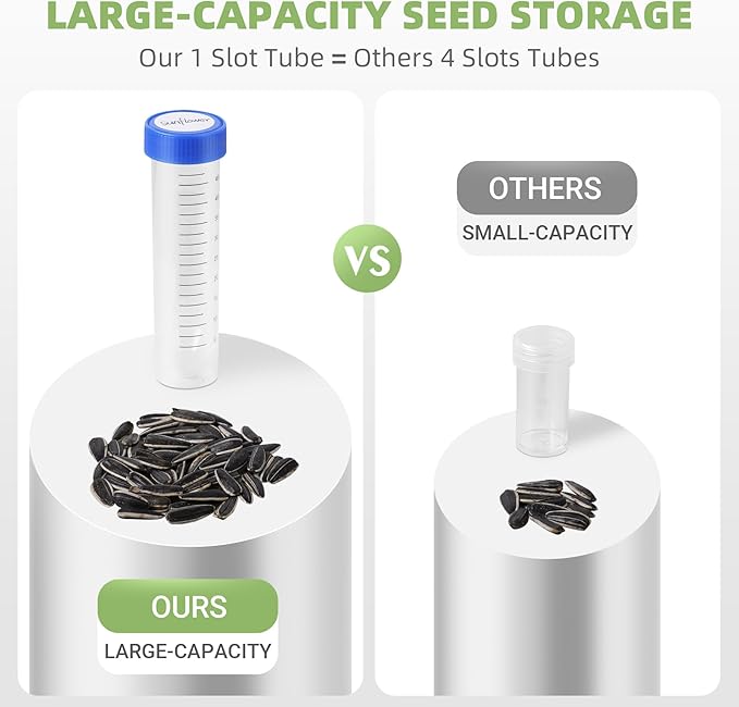 AKIMRABY Large Seed Organizer Storage Box with Sturdy EVA Zipper Bag, 30 Slots Seeds Storage Containers and 120 Label Stickers, Garden Seed Organizer for Gardening Gifts