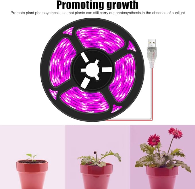 CALIDAKA LED Plant Grow Light Strips,Waterproof Plant Grow Light,Full Spectrum Growing Lamp for Indoor Plants Succulents Hydroponics Greenhouse Gardening USB Grow Light Bars