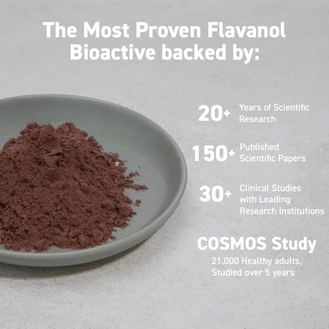 CocoaVia Cardio Health Cocoa Powder, 30 Servings, 500mg Cocoa Flavanols, Support Heart Health, Boost Nitric Oxide, Improve Circulation, Energy, Preworkout, Vegan, Dark Chocolate Cacao