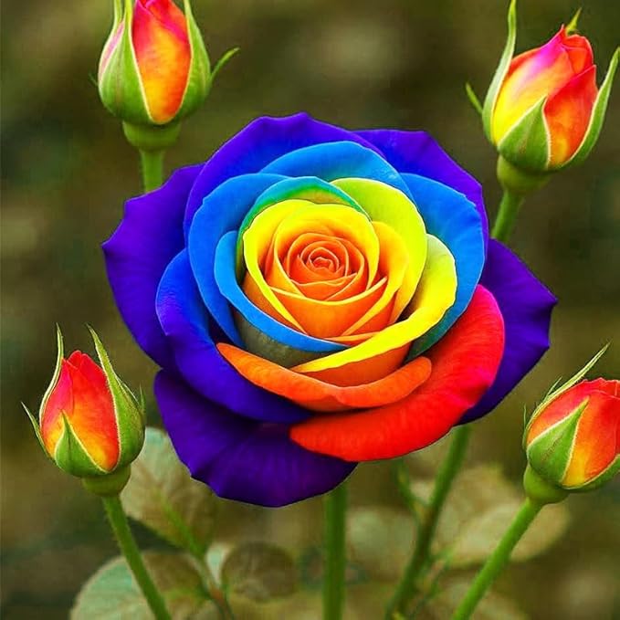 25+ Mix Rainbow Rose Seeds for Planting-for a Multicolored Garden