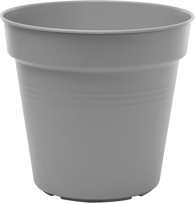 Mintra Home Garden Pots 4pk - Flowers, Herbs, Plants, Indoor, Outdoor, Colorful, Wholesale, Bulk (Grey, 19cm Diameter (7.5in))