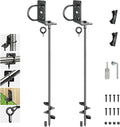 2 Pack 30" Heavy Duty Ground Anchors Shed Anchor Kit, Mobile Home Anchors with Multi Purpose Brackets, Eather Anchor for Gazebos Swing Sets Fences Carports Sheds Goal