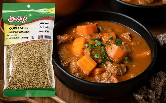 Sadaf Coriander Seeds - Coriander Seeds Whole for Cooking and Food Flavoring - Mediterranean Cuisine - Semilla de Cilantro - Kosher - 4 Oz (Pack of 3)