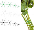 12pcs Climbing Houseplant Stem Supports, 4 Sizes Plastic Plant Climbers Stem Holders, Reusable Flower Plant Stakes Trellis Stem Hook Growth Accessories for Different Plant