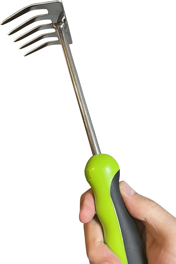 Garden Guru Stainless Steel Hand Rake Cultivator Tiller Tool - Stainless Steel for Ultimate Strength - Rust Resistant - Ergonomic Handle - Gardening Cultivating Loosening Weeding Mulching (2 Pack)