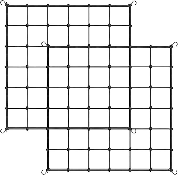 iPower Elastic Trellis Netting for 4x4FT, Heavy-Duty Plant Net with Hooks, Flexible Hydroponics Support for Indoor Plants, Gardening, and Horticulture, 2Pack