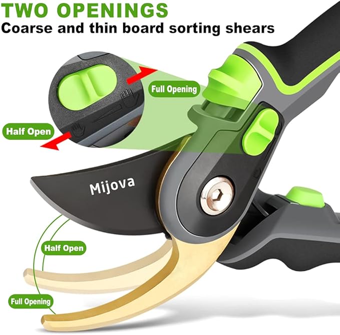 Professional Garden Shears & Clippers – Sharp Pruning Shears for Flowers, Twigs, Roses, Grape Vines, Trees & Bonsai | Heavy-Duty Hand Scissors, Secateurs & Trimmers | Perfect Gardening Gift (green)