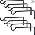 AILIN YELOKIE 12" Plant Hangers 8-Pack - Heavy Duty Rust-Resistant Steel Hooks for Bird Feeders, Indoor/Outdoor Plants & Wall Decor, Black