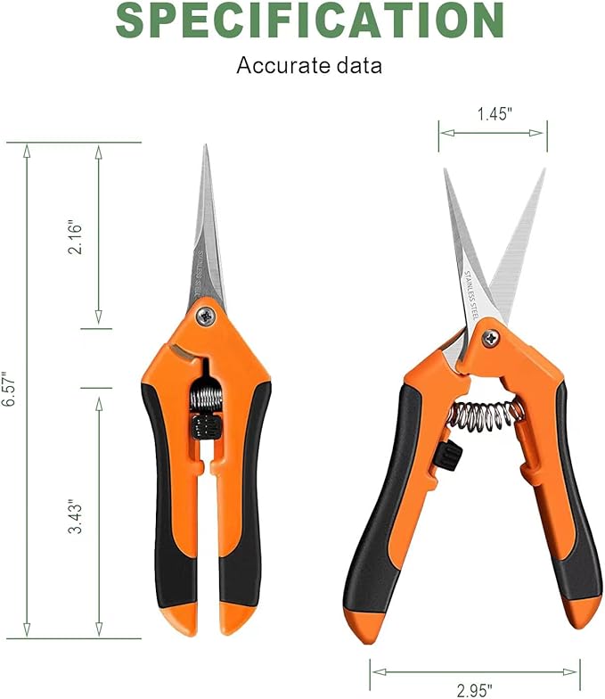 Hand Pruner， Pruning Shear，Garden clippers, snip scissors, ratchet pruning shears, work 3 times easier, gardening tools, sharp garden scissors, arthritis weak hand snips (Orange)