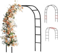 Zhisheng Metal Pergola Arch Garden Arbor Frame Outdoor Wedding Party Climbing Plants Trellis 7.9ft Wide X 6.4ft High Or 4.9ft Wide X 7.9ft High, for Halloween Bridal Party Decoration, Black