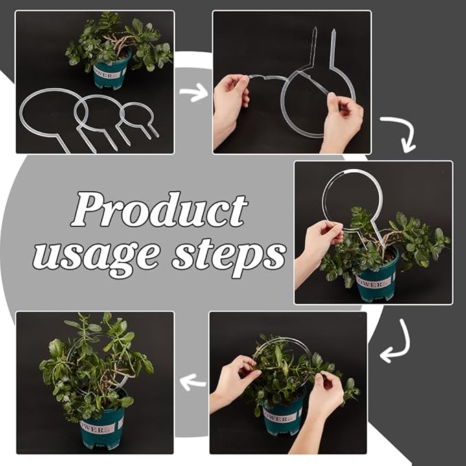 FINGERINSPIRE 3 Pcs Circle Acrylic Trellis for Potted Plants 3Sizes Round Trellis for Climbing Plants Ring Shape Plant Supports for Vines Hoya Plant Frames for Pothos Monstera Philodendrons Dischidia